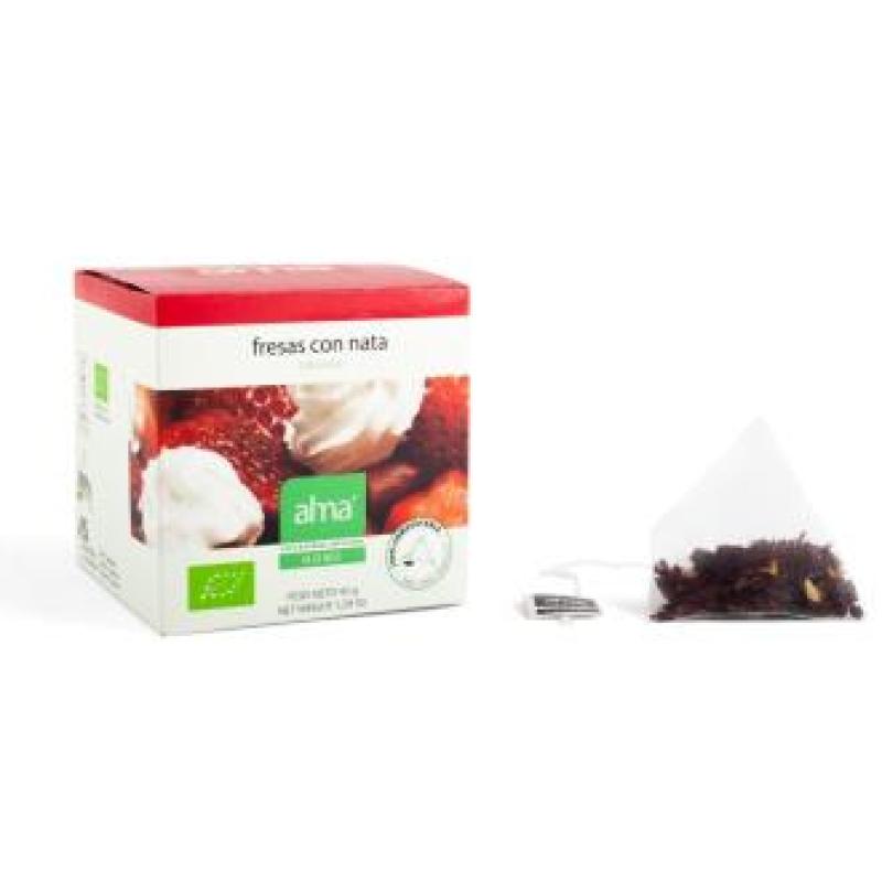 FRESAS CON NATA infusion 15piramides. ECO VEGAN