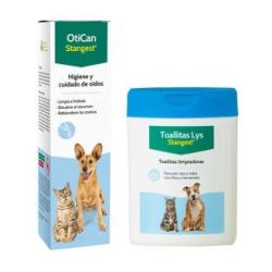 OTICAN+TOALLITAS limpiador oidos perros gatos 40ud