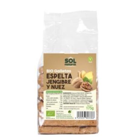 GALLETAS DE ESPELTA con jengibre y nuez 175gr. BIO