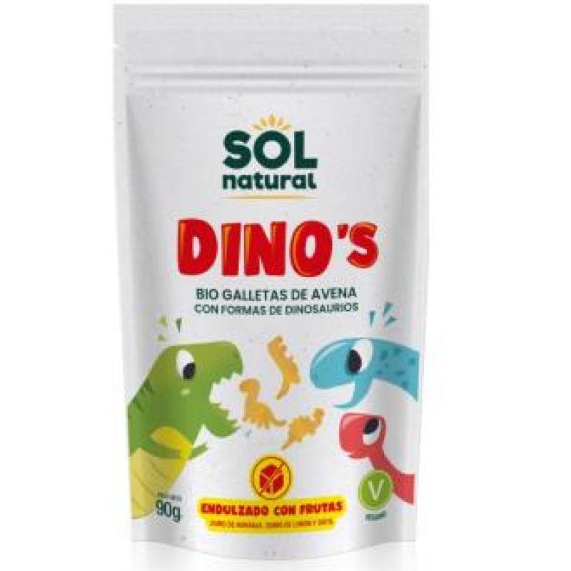 DINOS GALLETAS DE AVENA Y FRUTA 90gr. BIO