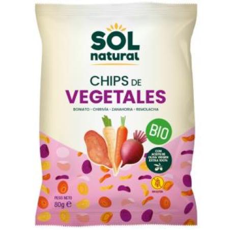 CHIPS DE VEGETALES con aceite de oliva 80gr. BIO