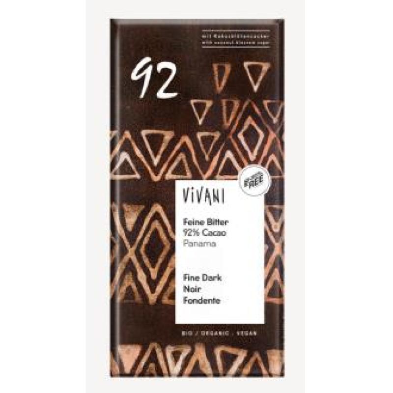 CHOCOLATE NEGRO 92%  PANAMA azucar coco 100g VEGAN