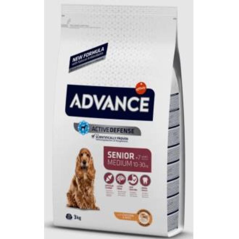 ADVANCE CANINE SENIOR MEDIUM POLLO ARROZ 3kg.