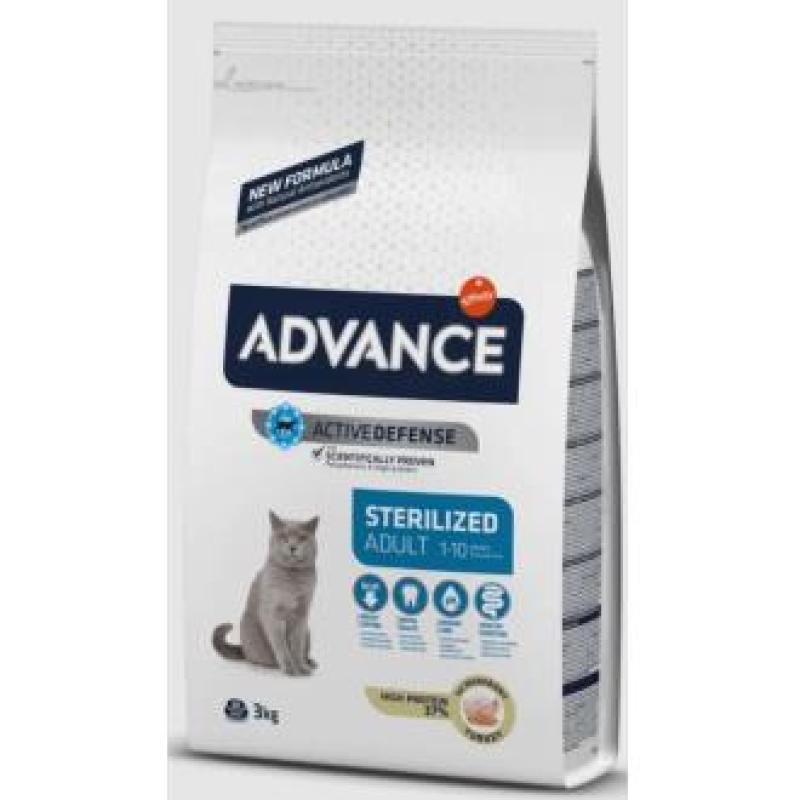 ADVANCE FELINE ADULT STERILIZED PAVO 3kg.