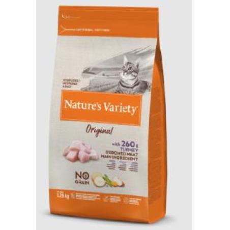 NATURE´S VARIETY FELINE ADULT STERIL PAVO 1,25kg.