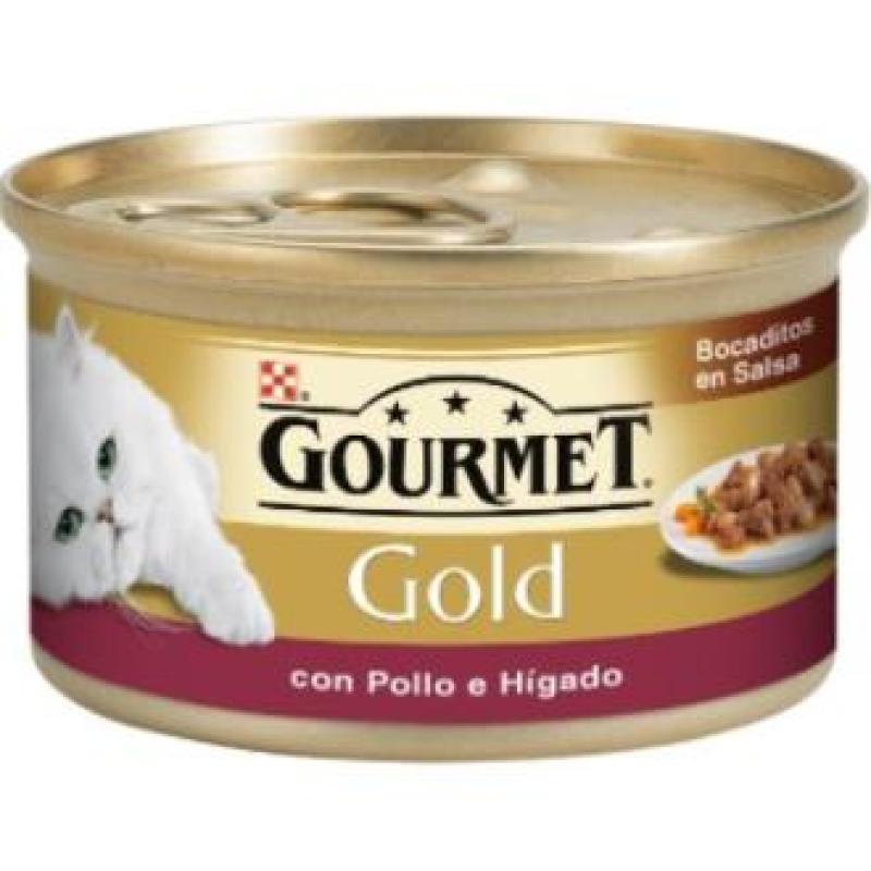 GOURMET GOLD BOCADITOS SALSA POLLO HIGADO 24X85gr.