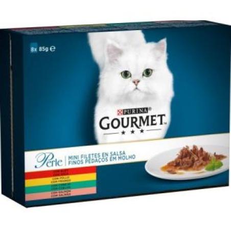 GOURMET PERLE LAMINAS POLLO CAJA 8X85gr.