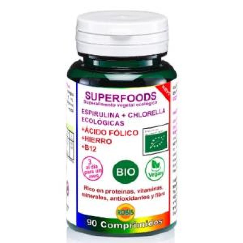 ESPIRULINA + CHLORELLA superalimentos BIO 90comp.