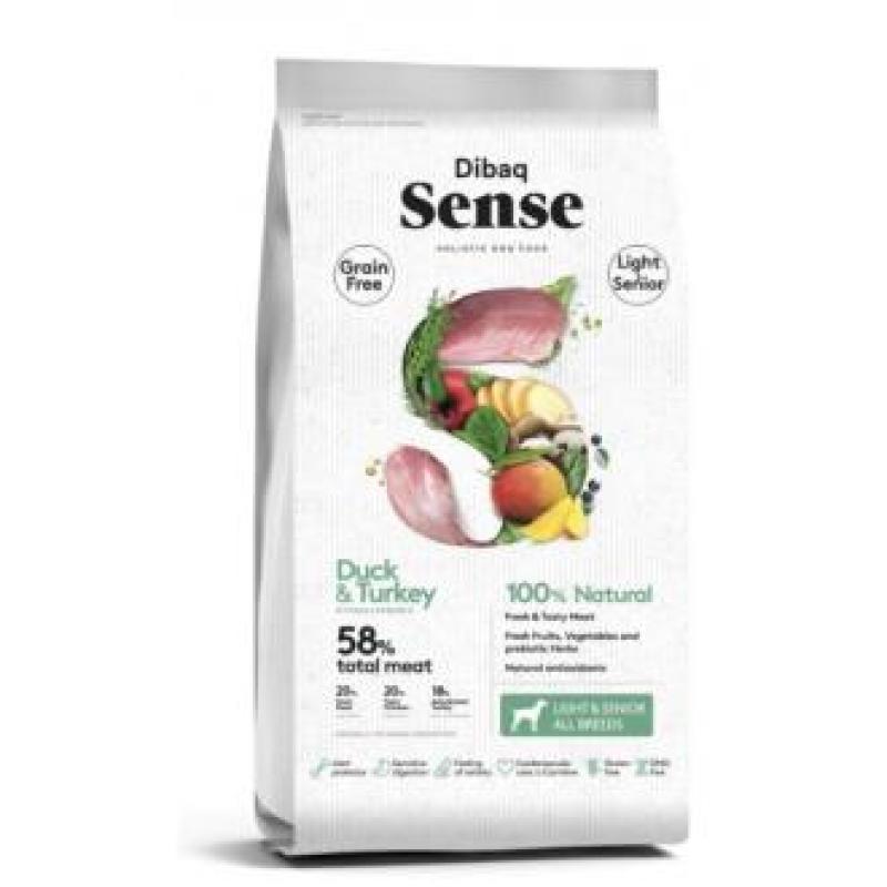 DIBAQ SENSE pato y pavo perro senior light 12kg.SG