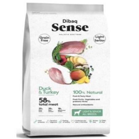 DIBAQ SENSE pato y pavo perro senior light 2kg. SG