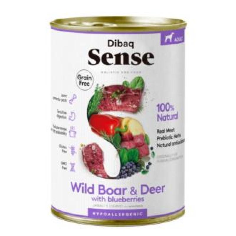 DIBAQ SENSE ciervo-jabali perro adulto lata 380gr.