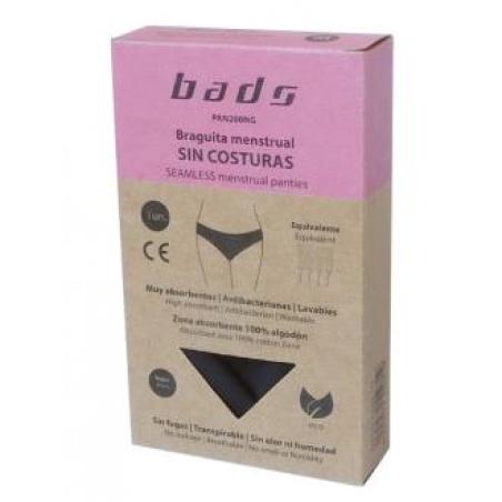 BRAGUITA MENSTRUAL negra sin costura talla XL.