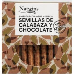 BARRITAS DE SEMILLAS DE CALABAZA Y CHOCOLATE 80gr.