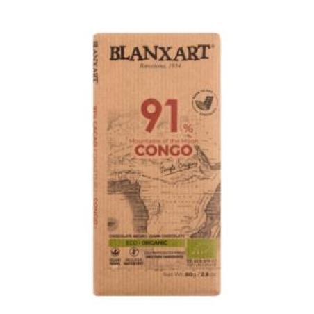 CHOCOLATE NEGRO 91% CONGO 80gr. ECO