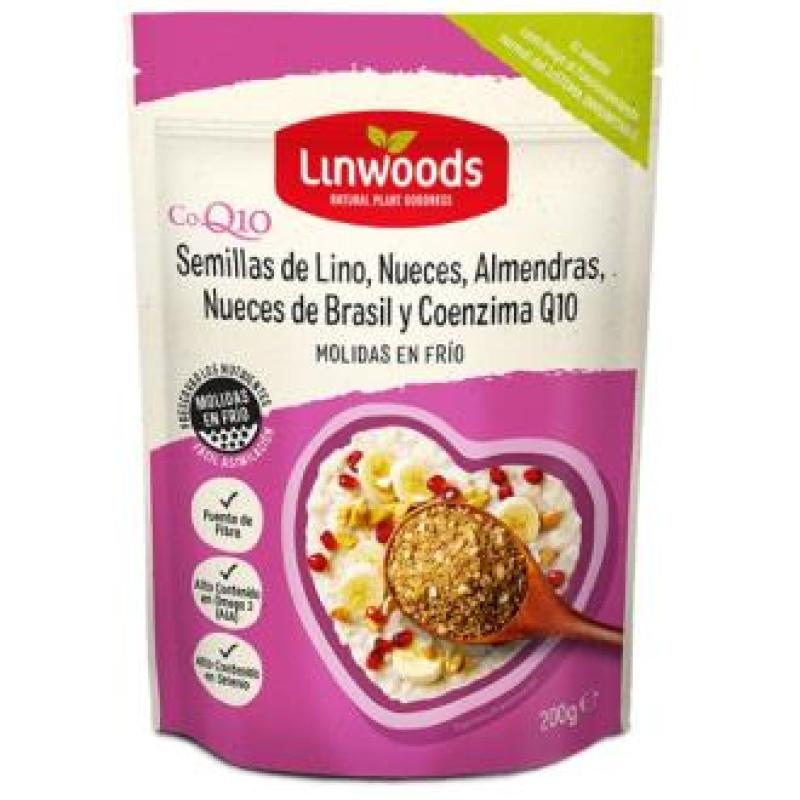 SEMILLAS DE LINO con nueces almendras Q10 200gr.