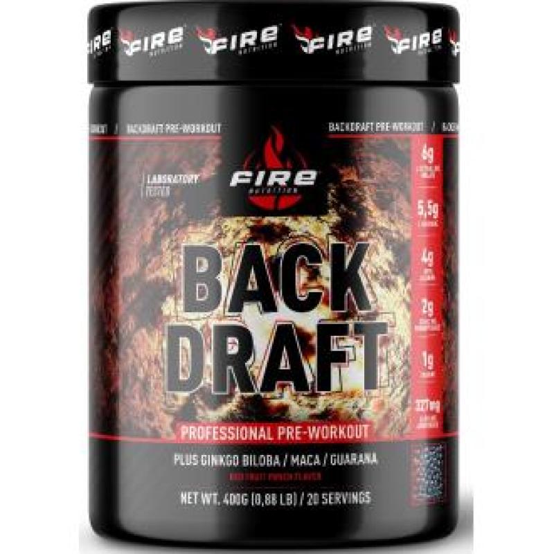 BACK-DRAFT PREWORKOUT red fruit punch 400gr.