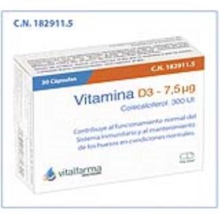 VITAMINA D3 7,5mcg. (300UI) 30cap.