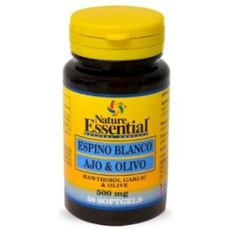 ESPINO BLANCO + AJO +OLIVO 500mg. 50perlas