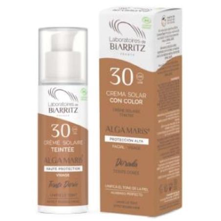 CREMA FACIAL color dorado SPF30 50ml.