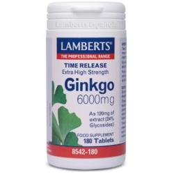 GINKGO BILOBA 6000 Alta Potencia 120mg. 180comp.