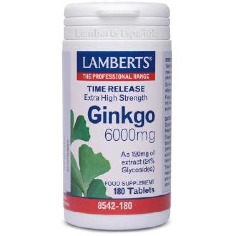 GINKGO BILOBA 6000 Alta Potencia 120mg. 180comp.