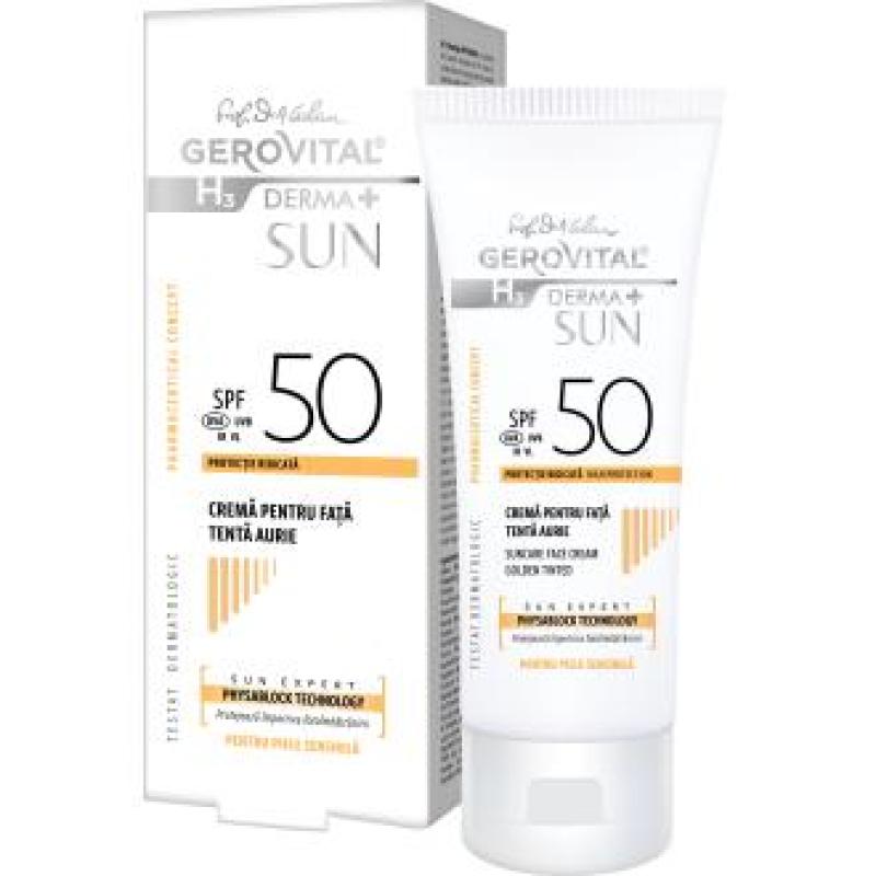 GEROVITAL CREMA SOLAR SPF50 tono dorado 50ml.