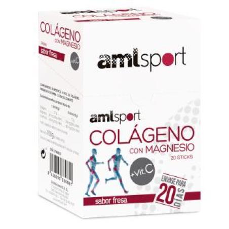 COLAGENO con MAGNESIO y Vit.C fresa 20sti AMLSPORT