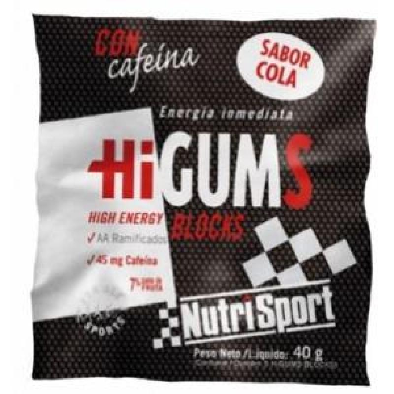 HIGUMS sabor cola con cafeina expositor 20bolsas