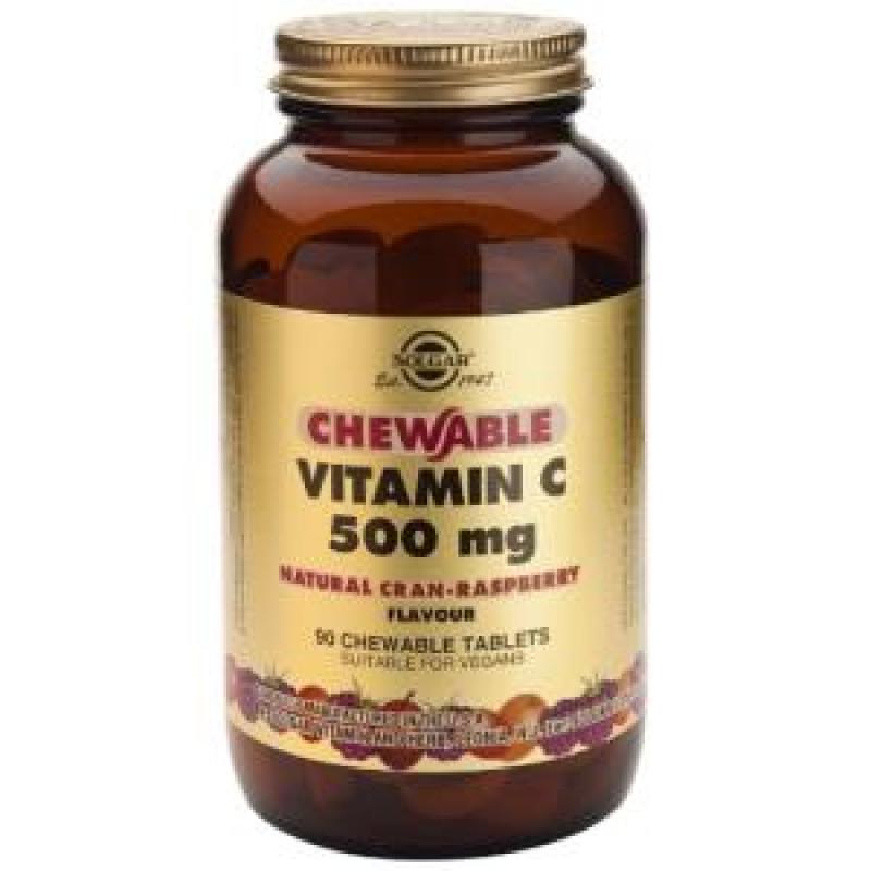 VITAMINA C 500mg. frambuesa 90comp.masticables