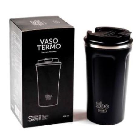 VASO TERMO ACERO INOXIDABLE negro 450ml. BBO19.NE