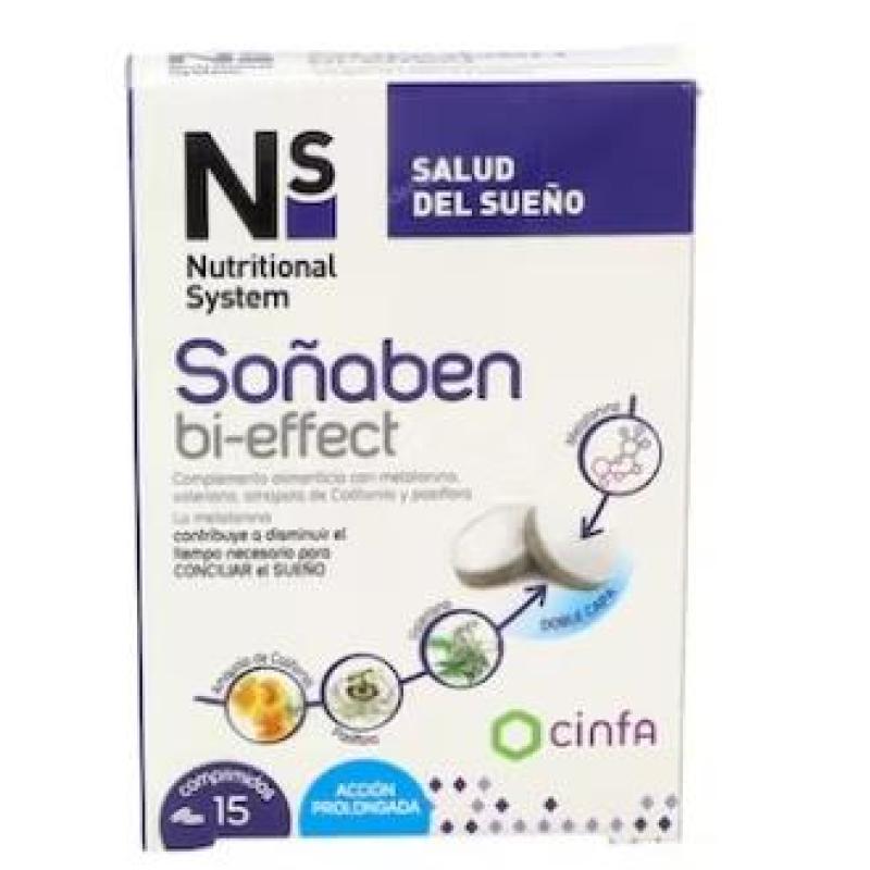 NS SOÑABEN BI-EFFECT MELATONINA 1,85mg 15 comp