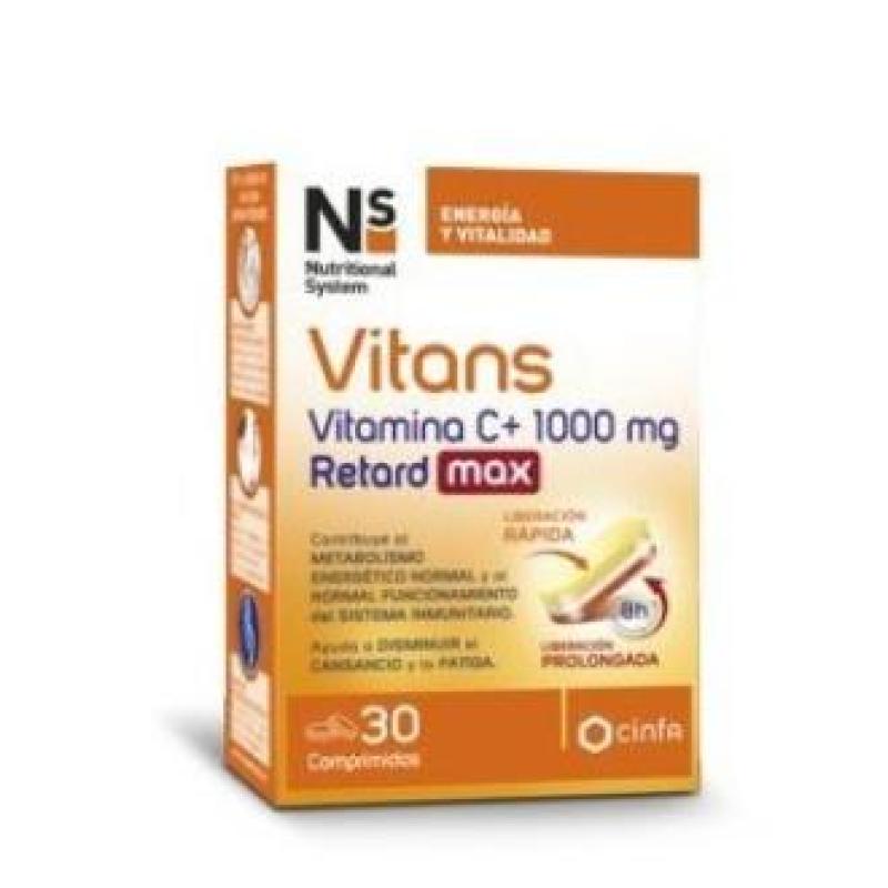 NS VITANS VITAMINA C+ 1000 RET MAX 30 comp