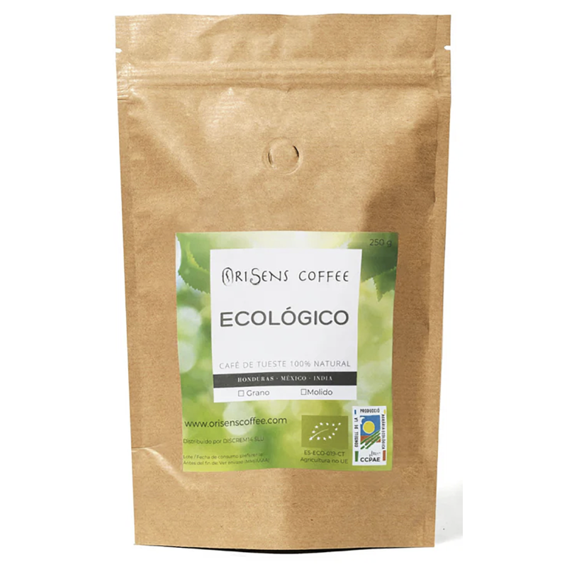 Café ecológico en grano 250g Orisens