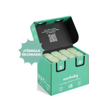 Pack 60 pastillas ecológicas para lavavajillas, cero plásticos, TODO en 1 WASHABY