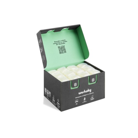 Pack 72 cápsulas de detergente ecológico para ropa, cero plásticos. WASHABY