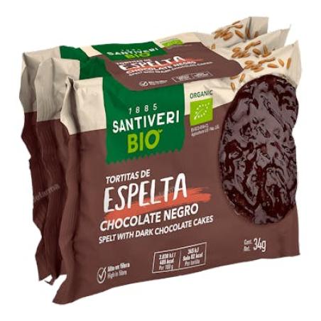 TORTITAS ESPELTA CHOCO NEGRO 3udsx34 gr