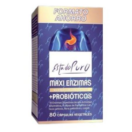 MAXI ENZIMAS con probioticos 80vcap. ESTADO PURO
