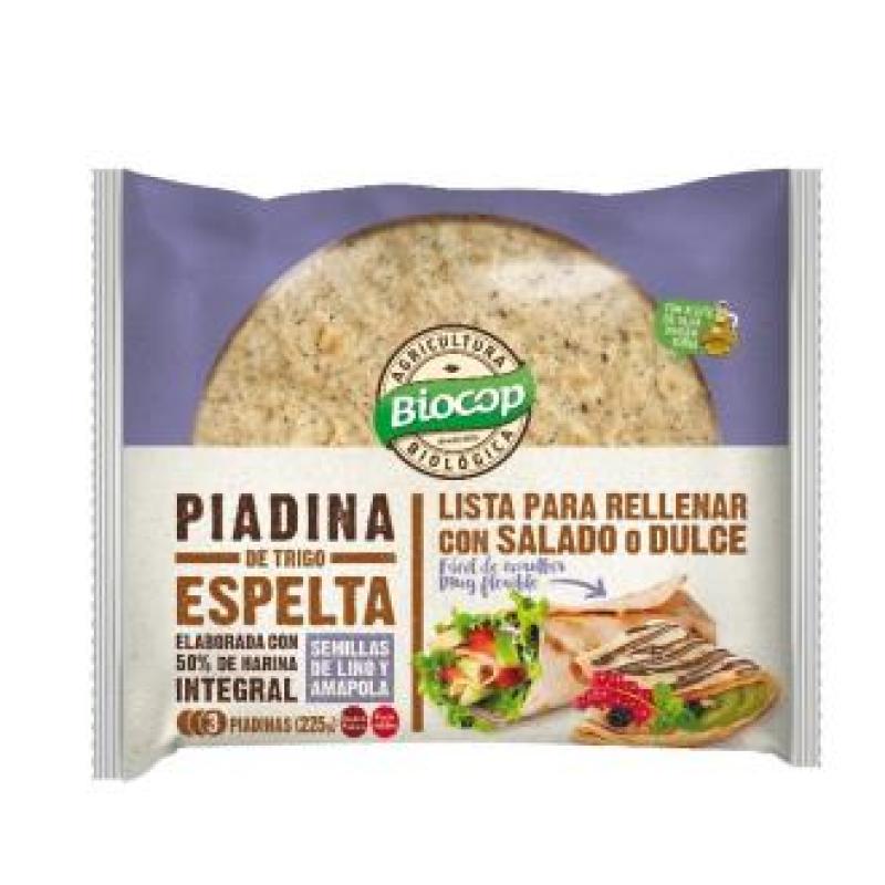 PIADINA TRIGO ESPELTA lino amapola 225 gr BIO