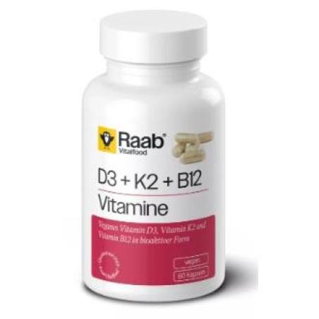 VITAMINA D3+K2+B12 460mg 60 cap VEGAN SG