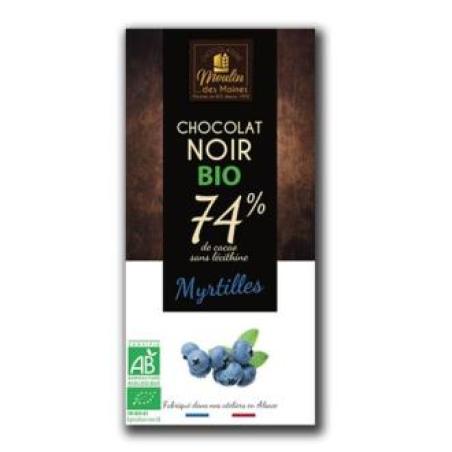 CHOCOLATE NEGRO 74% arandano negro azul 100 gr BIO
