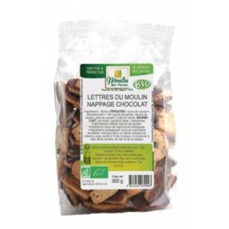 GALLETAS LETRAS CUBIERTAS DE CHOCOLATE 300 gr BIO