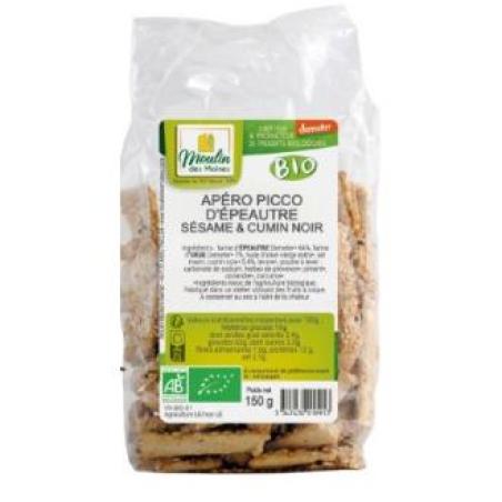 APERITIVO ESPELTA SESAMO COMINO NEGRO 150 gr BIO
