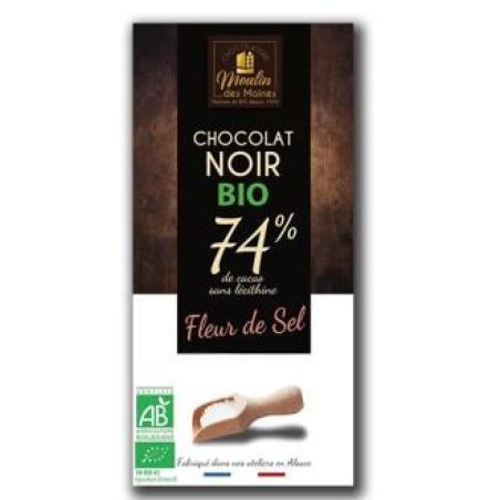 CHOCOLATE NEGRO 74% flor de sal 100 gr BIO