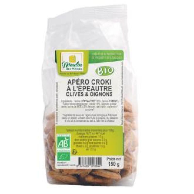 APERITIVO ESPELTA OLIVAS-CEBOLLA 150g BIO