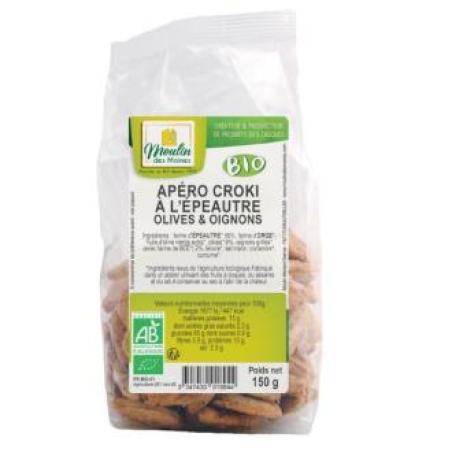 APERITIVO ESPELTA OLIVAS-CEBOLLA 150g BIO
