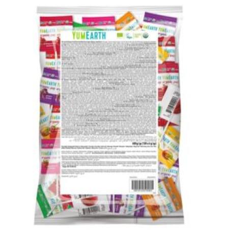 PIRULETAS ORGANICAS sabor frutas 8 sabores 100 uds