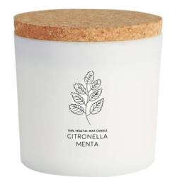 VELA TARRO BLANCO CITCORM citronela-menta 10x10cm.