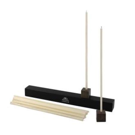 SET 20 VELAS+2 CANDELABROS N1 blanca 0,5x24cm.