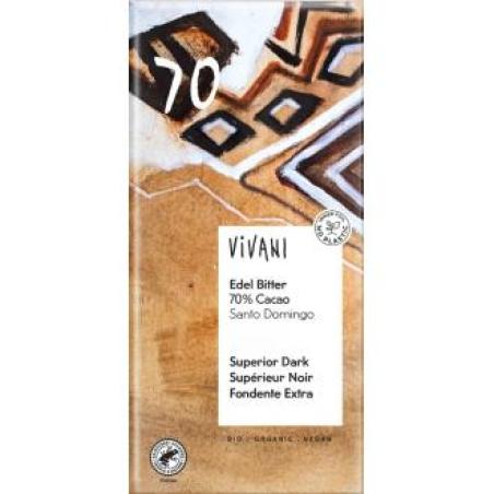CHOCOLATE NEGRO SUPERIOR 70% S. DOMINGO 100g BIO