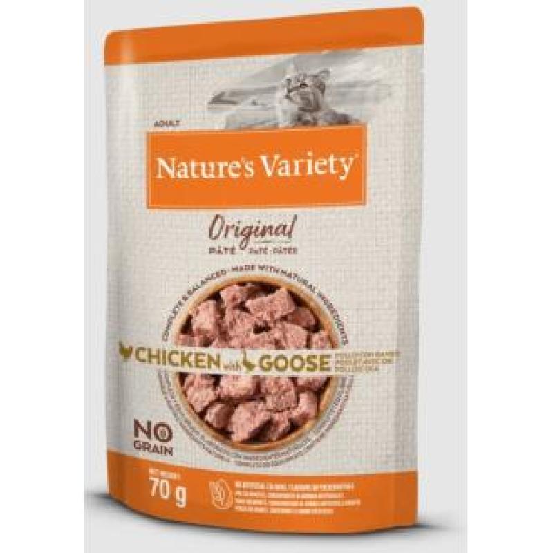 NATURES VARIETY FELINE ADULT PATE POLLO GANSO 12x70gr.